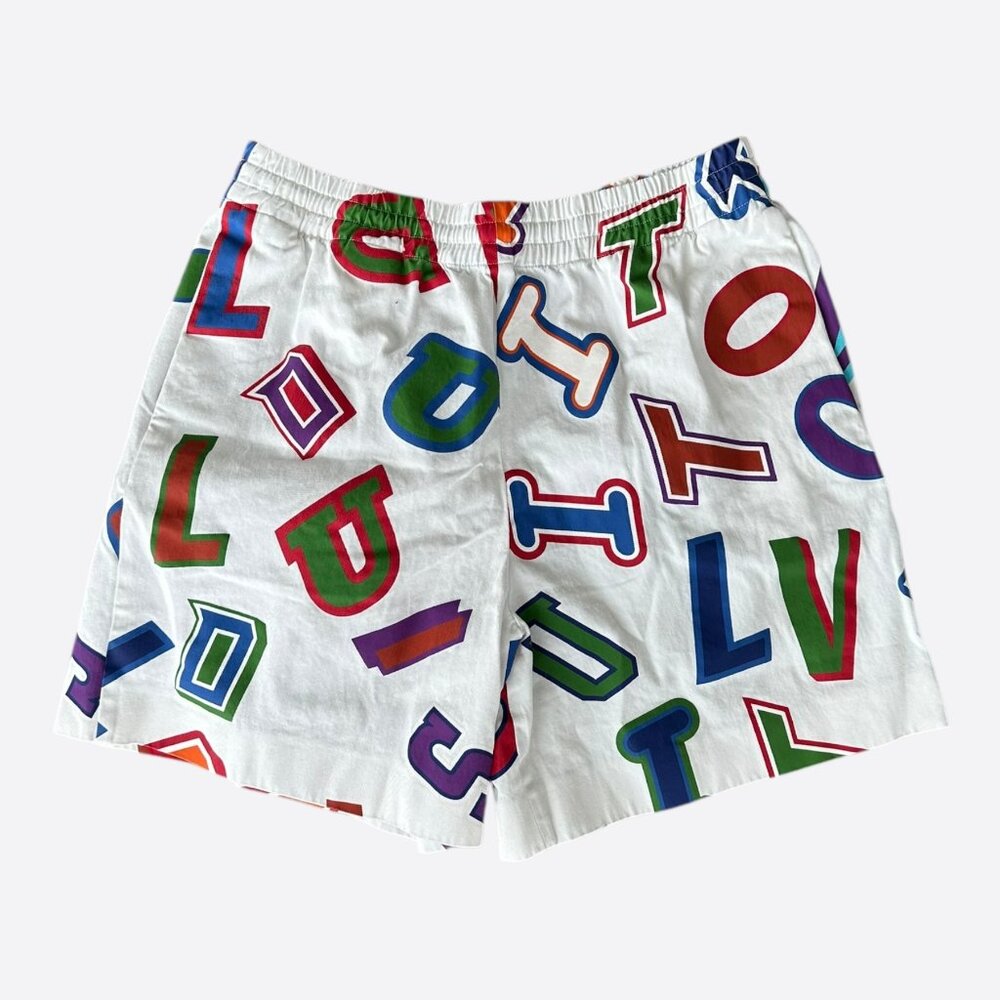 Louis Vuitton NBA White Multicolor Letter Shorts